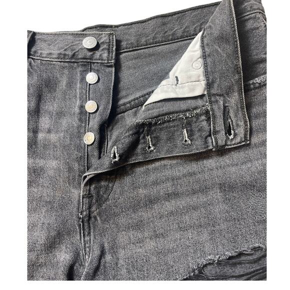 Levi’s Premium‎ 501 Original Fit Black Cutoff Button Fly Shorts “R” tab Size 29 - Picture 5 of 7